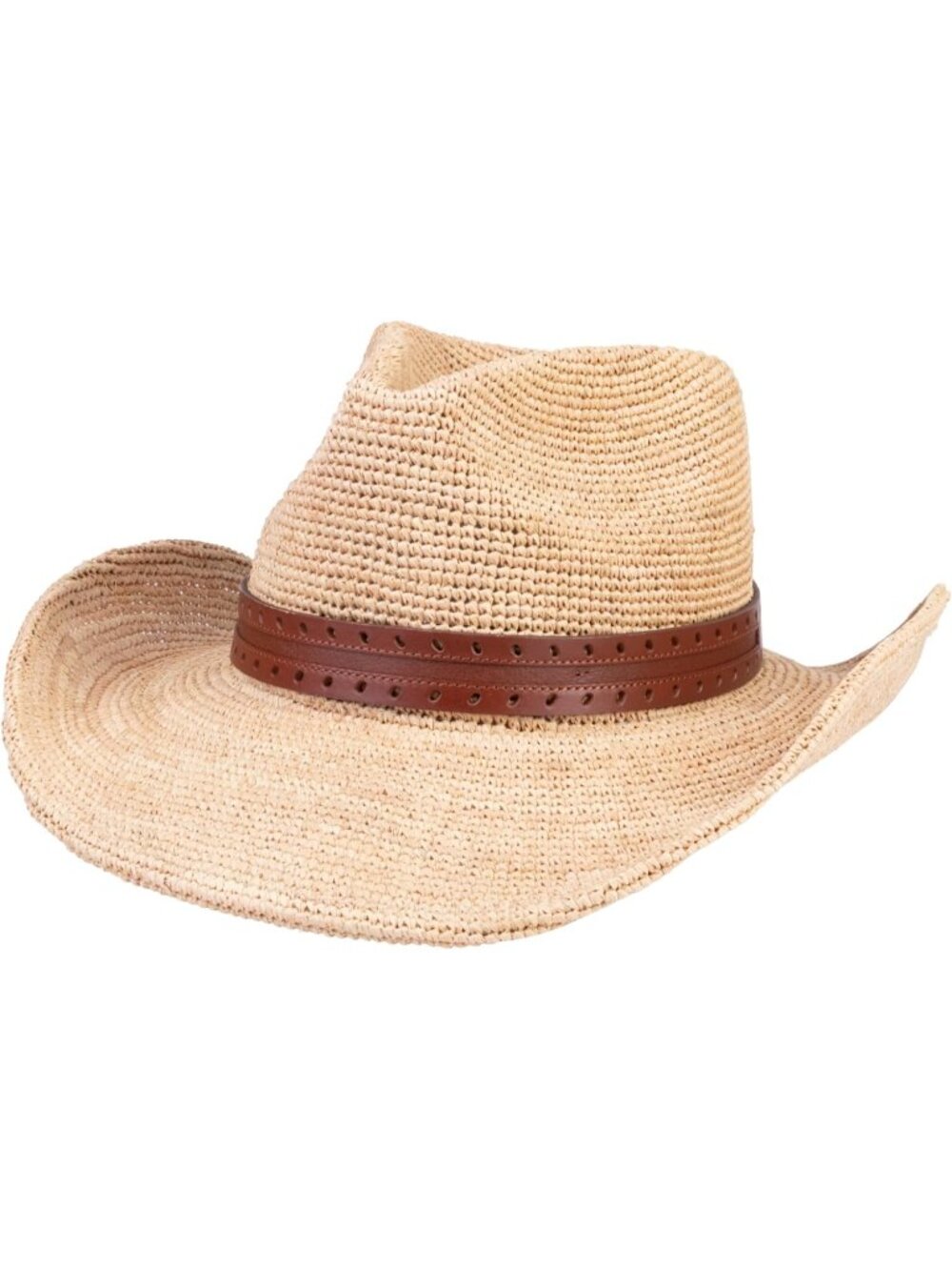 Unisex Beige Brown Straw Rancher Wide Brim Imported Cowboy Western Cowgirl Hat